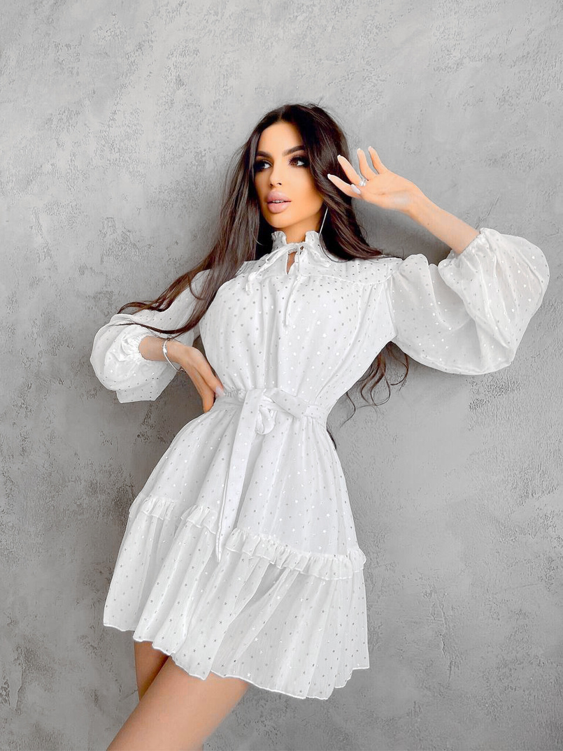 Шифоновое платье с оборками  | PUSHKA SHOP