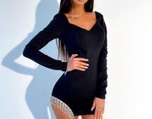 Эффектное декорированное платье   | PUSHKA SHOP