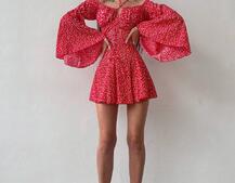 Комплект: платье с расклешенными рукавами + корсет  | PUSHKA SHOP