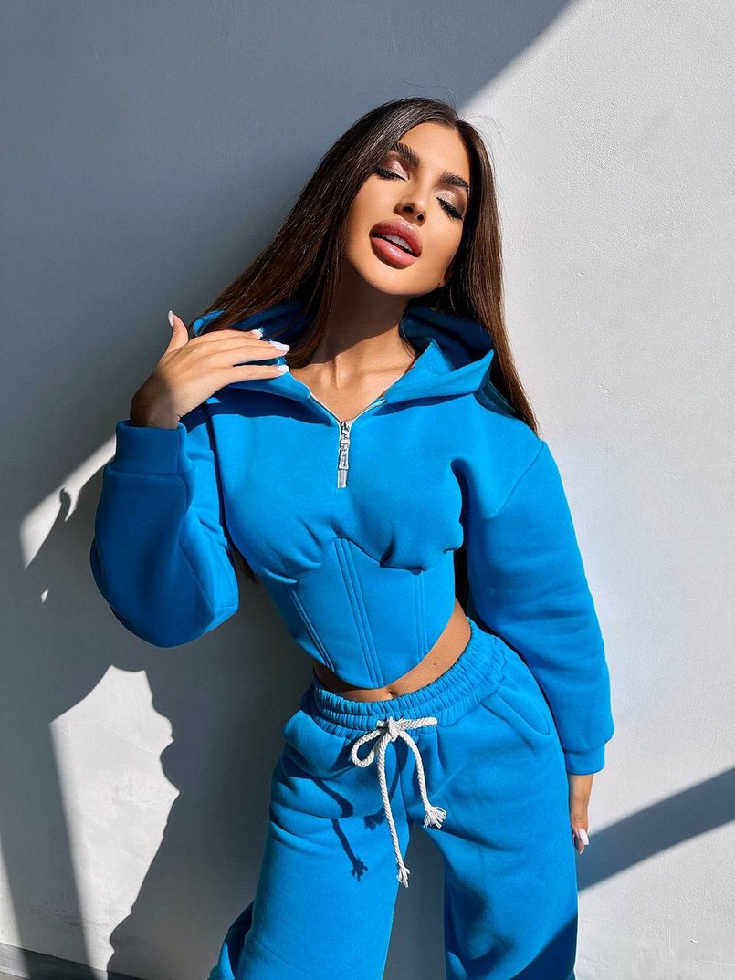 Комплект на флісі : худі з елементами корсету + штани Комплект на флісі : худі з елементами корсету + штани | PUSHKA SHOP