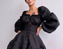 Сукня з воланами на ґудзиках  | PUSHKA SHOP