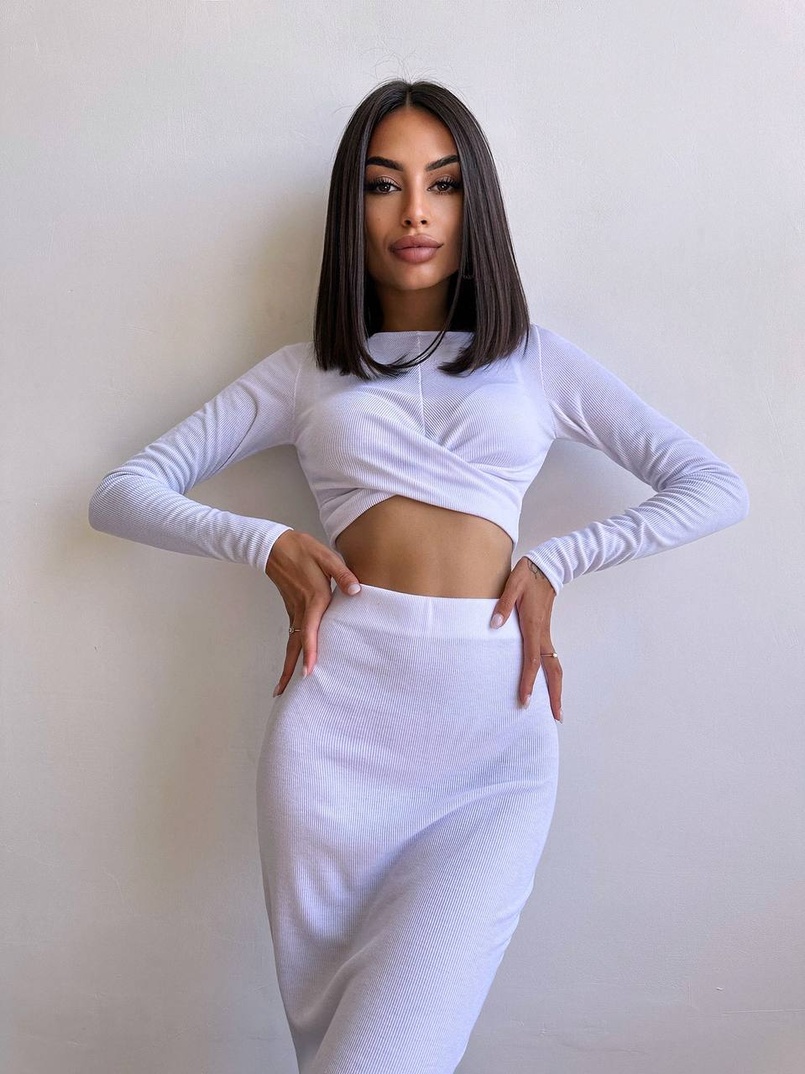 Комплект: топ + спідниця с розрізами  | PUSHKA SHOP