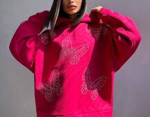 Трендове худі over size із сяючими стразами Трендове худі over size із сяючими стразами | PUSHKA SHOP