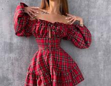 Сукня з об'ємними рукавами та пишною спідницею Сукня з об'ємними рукавами та пишною спідницею | PUSHKA SHOP