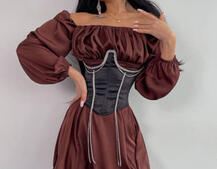 Приталена сукня з шовку  + корсет декорований стразами  Ручна робота  Приталена сукня з шовку  + корсет декорований стразами  Ручна робота  | PUSHKA SHOP