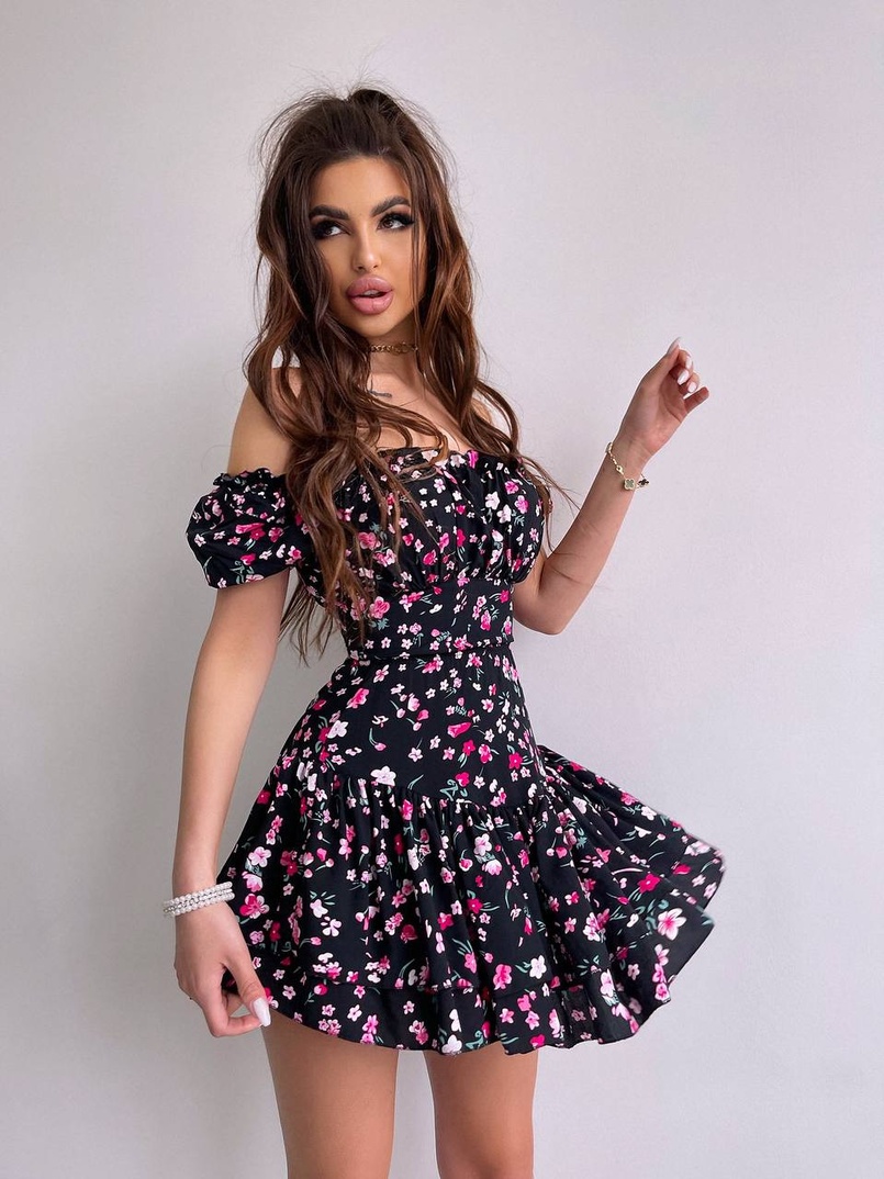 Сукня- міні у квітковий принт Сукня- міні у квітковий принт | PUSHKA SHOP