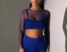 Комплект: топ + штани із сіткою зі стразами  | PUSHKA SHOP