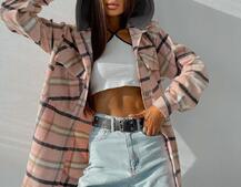 Кашемировая рубашка в клетку с капюшоном  | PUSHKA SHOP