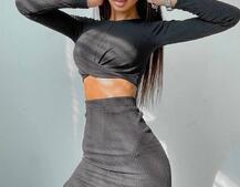 Комплект: топ+ юбка миди с разрезом  Комплект: топ+ юбка миди с разрезом  | PUSHKA SHOP