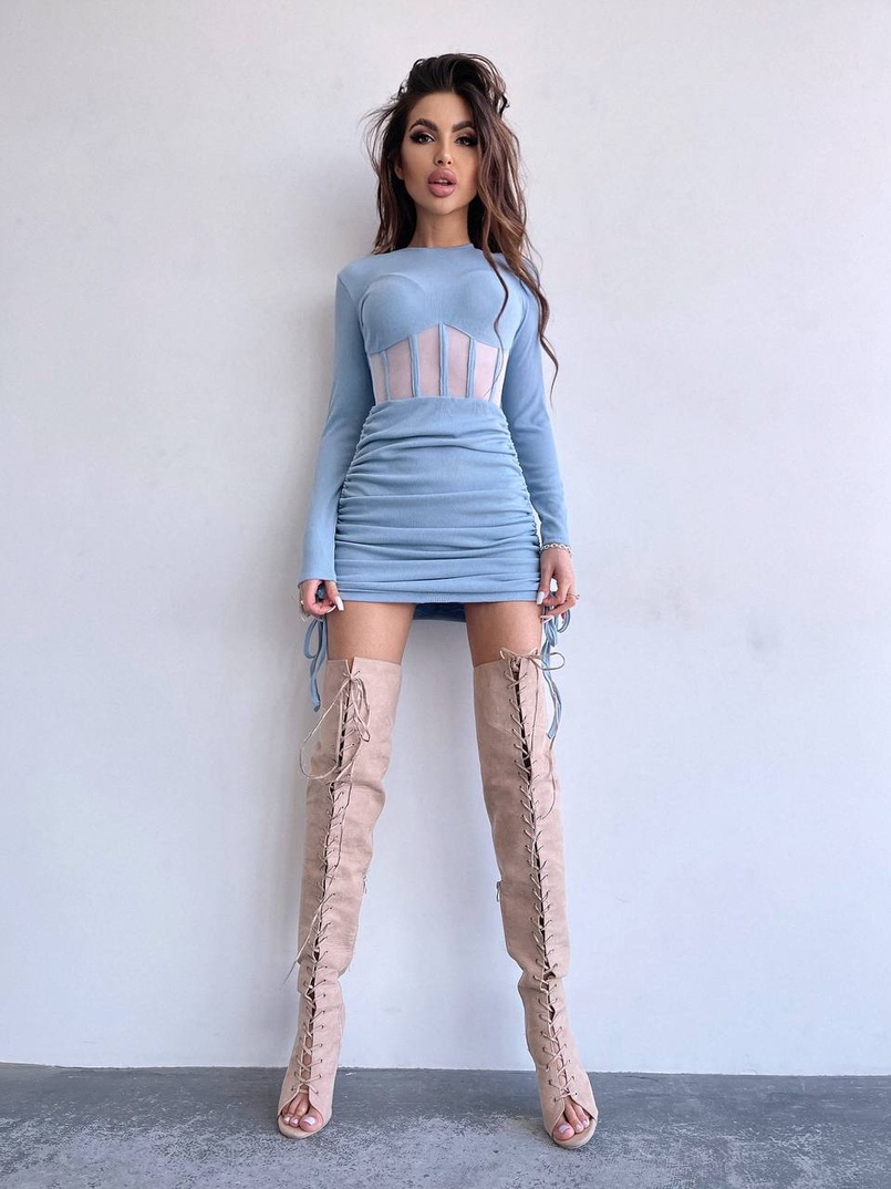 Сукня-міні  з елементами корсету  Довжину спідниці можна регулювати  | PUSHKA SHOP