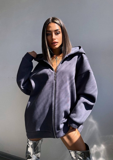 Трендове худі over size із сяючими стразами  | PUSHKA SHOP