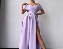 Сукня максі  з відкритими плечима та розрізом на спідниці Сукня максі  з відкритими плечима та розрізом на спідниці | PUSHKA SHOP