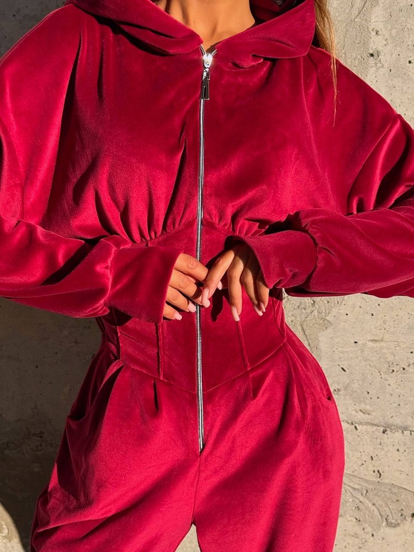 Велюровий комбінезон з елементами корсету | PUSHKA SHOP