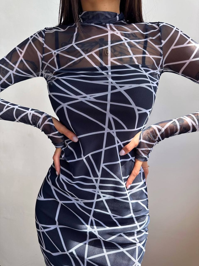 Сукня міді з принтом  | PUSHKA SHOP