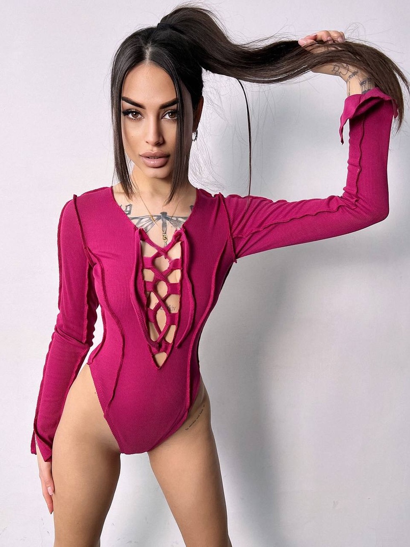 Трикотажне боді зі шнурівкою Трикотажне боді зі шнурівкою | PUSHKA SHOP