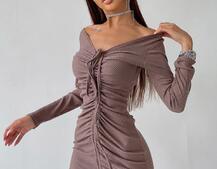 Платье-мини с затяжкой Платье-мини с затяжкой | PUSHKA SHOP