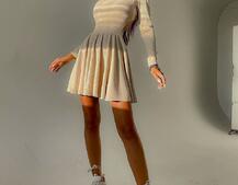 Приталенное трикотажное платье с открытой спинкой  | PUSHKA SHOP