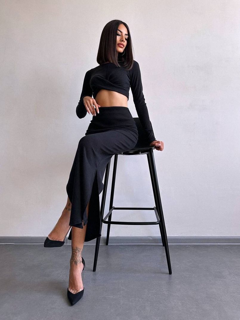 Комплект: топ + спідниця с розрізами Комплект: топ + спідниця с розрізами | PUSHKA SHOP