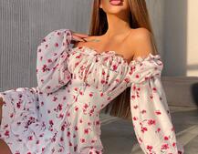 Сукня з воланами та шнурівкою  по спинці | PUSHKA SHOP