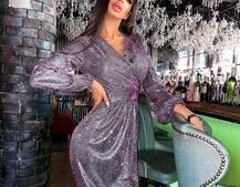 Платье-футляр из голографического трикотажа с люрексом  Платье-футляр из голографического трикотажа с люрексом  | PUSHKA SHOP