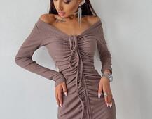 Платье-мини с затяжкой Платье-мини с затяжкой | PUSHKA SHOP