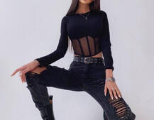 Топ с корсетной вставкой на косточках  Топ с корсетной вставкой на косточках  | PUSHKA SHOP