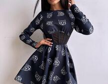 Корсетна сукня з принтом | PUSHKA SHOP