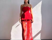 Комплект: піджак + блуза з баской + мереживна спідниця-шорти  | PUSHKA SHOP