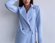 Приталена сукня-піджак, декорована бахромою зі страз Приталена сукня-піджак, декорована бахромою зі страз | PUSHKA SHOP