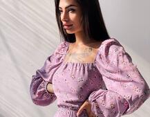 Платье миди со шнуровкой на спинке  Платье миди со шнуровкой на спинке  | PUSHKA SHOP