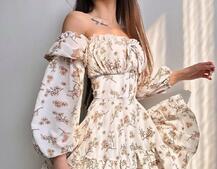 Квіткова сукня з воланами та шнуровкою по спинці | PUSHKA SHOP