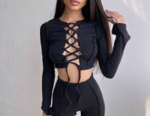 Комплект: топ зі шнурівкою на грудях + легінси | PUSHKA SHOP