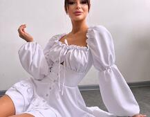 Сукня з воланами на ґудзиках  Сукня з воланами на ґудзиках  | PUSHKA SHOP