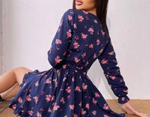 Сукня в квітковий принт з воланами | PUSHKA SHOP