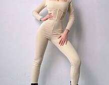 Облягаючий трикотажний комбінезон з елементами корсету Облягаючий трикотажний комбінезон з елементами корсету | PUSHKA SHOP