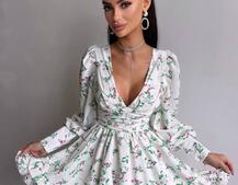 Сукня міні з пишною спідницею та драпіруванням на талії | PUSHKA SHOP