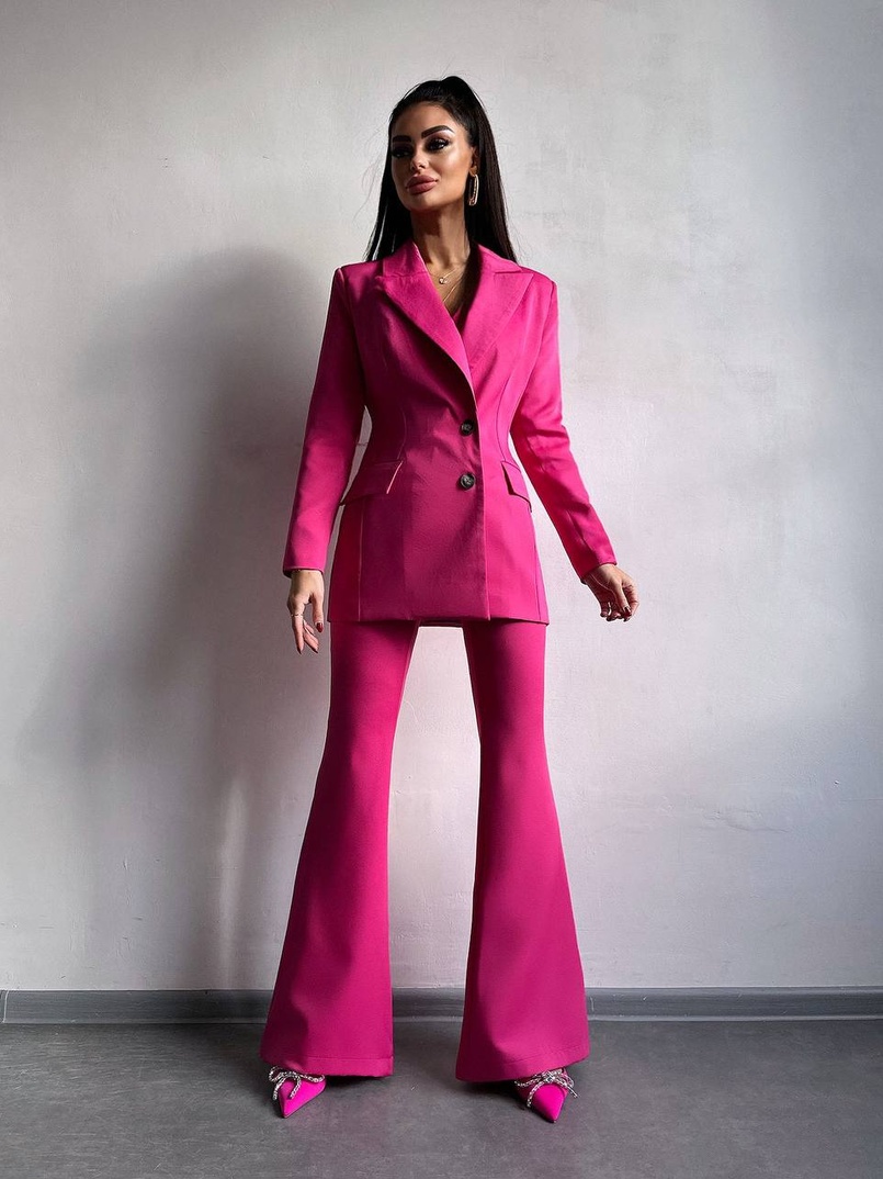 Костюм: піджак на підкладці, штани кльош+ жилет  | PUSHKA SHOP