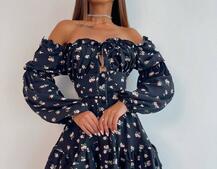 Сукня з квітковим принтом з воланами на ґудзиках Сукня з квітковим принтом з воланами на ґудзиках | PUSHKA SHOP