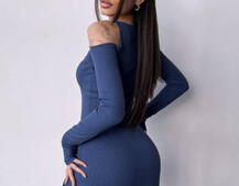 Трикотажне плаття по фігурі зі шнурівкою на ніжці | PUSHKA SHOP