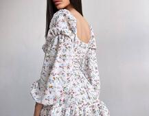 Квіткова сукня на ґудзиках з воланами Квіткова сукня на ґудзиках з воланами | PUSHKA SHOP