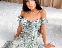 Летнее цветочное платье-миди с завязками на груди Летнее цветочное платье-миди с завязками на груди | PUSHKA SHOP