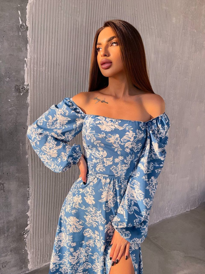 Улюблена сукня-міді зі шнурівкою на спинці та розрізом на ніжці | PUSHKA SHOP