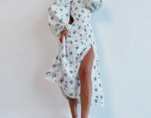 Сукня -міді зі шнурівкою на спинці та розрізом на ніжці | PUSHKA SHOP