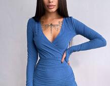 Трикотажное платье с присобранной юбкой Трикотажное платье с присобранной юбкой | PUSHKA SHOP