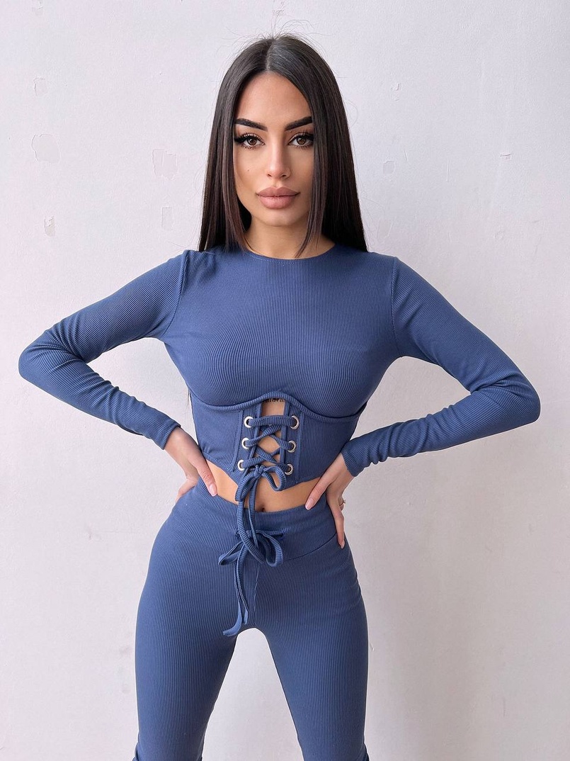 Трикотажний комплект: корсетний топ + легінси | PUSHKA SHOP