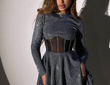 Блискуча корсетна сукня з пишною спідницею | PUSHKA SHOP