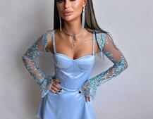 Атласна корсетна сукня-бюстьє + мереживне болеро | PUSHKA SHOP