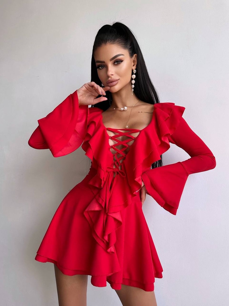 Сукня з з воланами на ґудзиках Сукня з з воланами на ґудзиках | PUSHKA SHOP