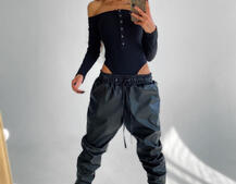 Джоггеры из эко-кожи | PUSHKA SHOP