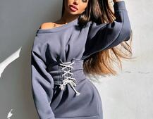 Тепле затишне худі over-size на флісі + корсет на шнурівці Можна носити з корсетом та без | PUSHKA SHOP